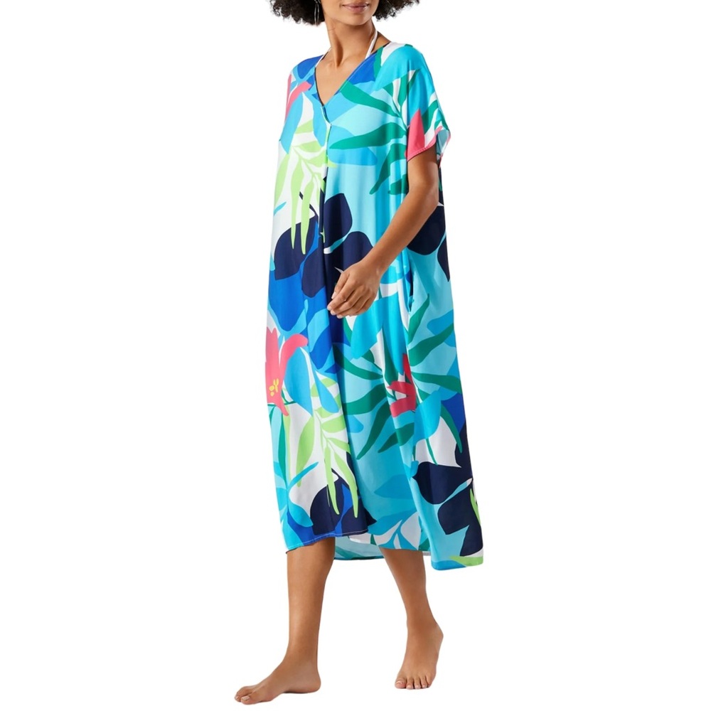 Tommy Bahama Paloma Palms Kaftan Tunic - Picture 2 of 13